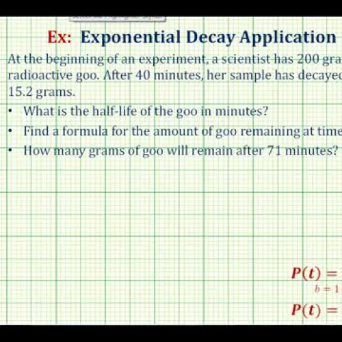 Exponential Decay Half Life Given Y_e_( K X) 