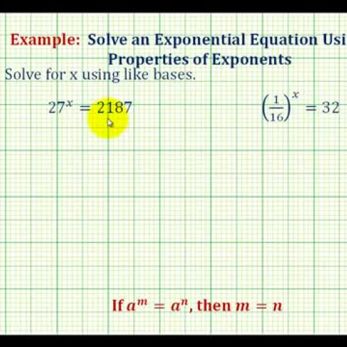 Exponential Equations Same Base Ex1 B