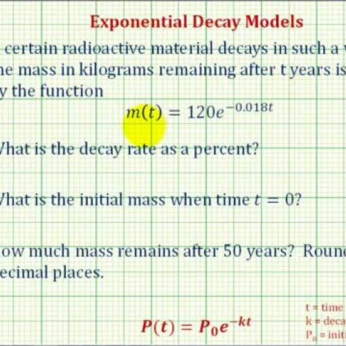 Exponential Decay Basic Ex