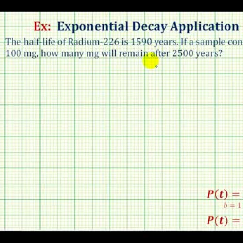 Exponential Decay Half Life Given Y_ A B_ X E