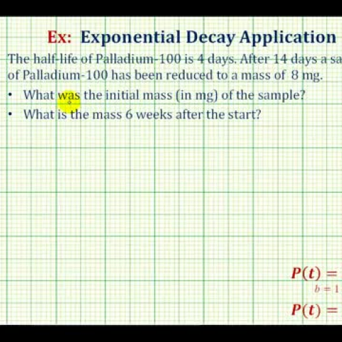 Exponential Decay Half Life Given Y_ A B_ X E