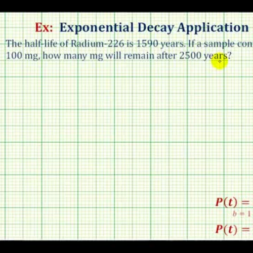 Exponential Decay Half Life Given Y_e_( K X) 