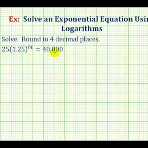 Exponential Equation Using Logs Ex