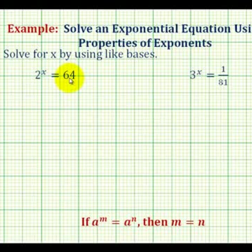 Exponential Equations Same Base Ex1