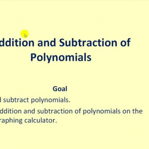 Add Subtract Poly Short