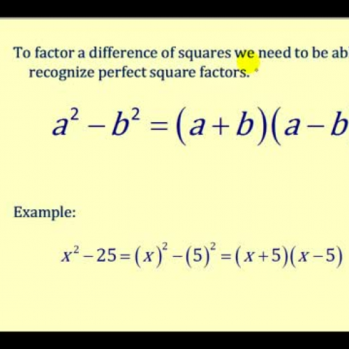 Factor Dif Squares