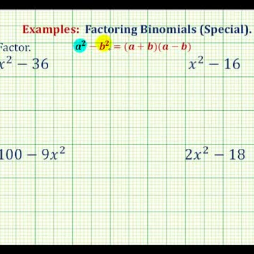 Factor Diff Squares Ex