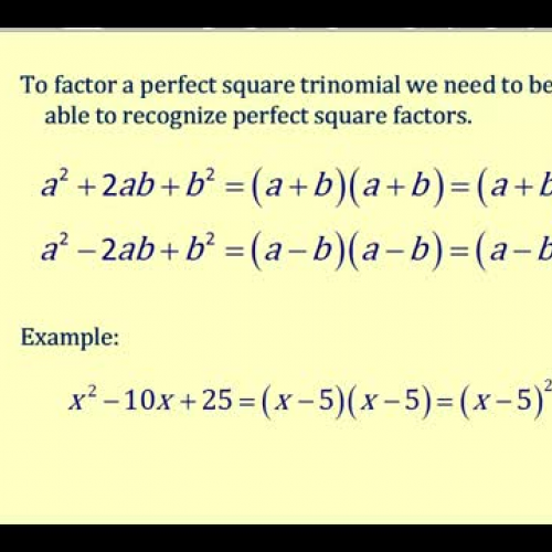 Factor Perfect Sq Tri