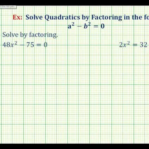 Factor Solve Diff Squares Ex2