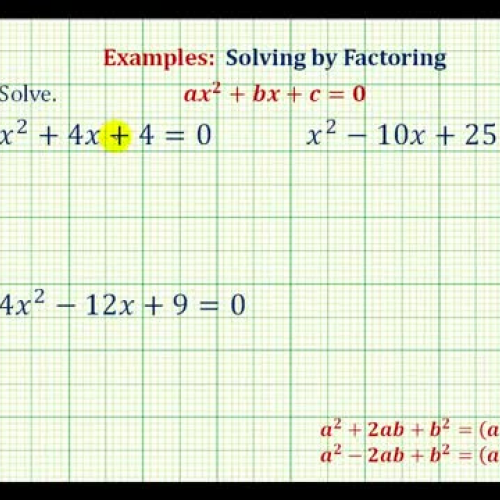 Factor Solve Square Trinomials Ex