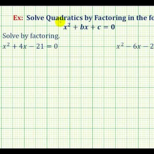 Factor Solve Tri Aequals1 Ex1