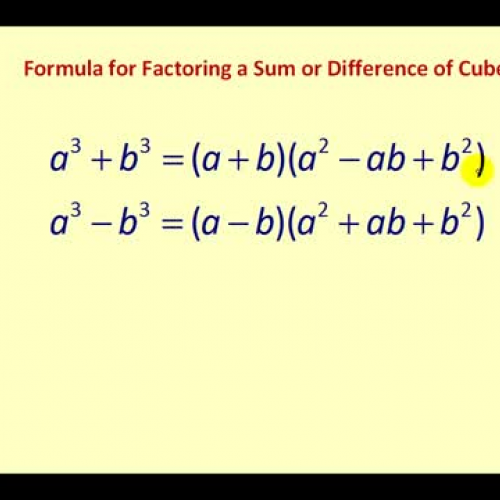 Factor Sum Diff Cubes