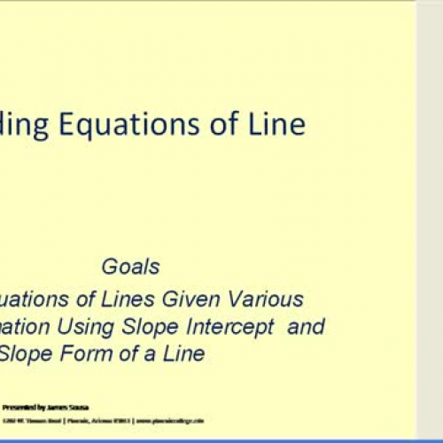 Find Lin Equations