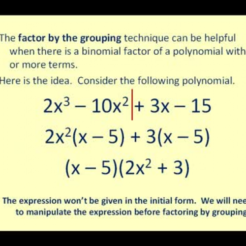 Factor By Grouping