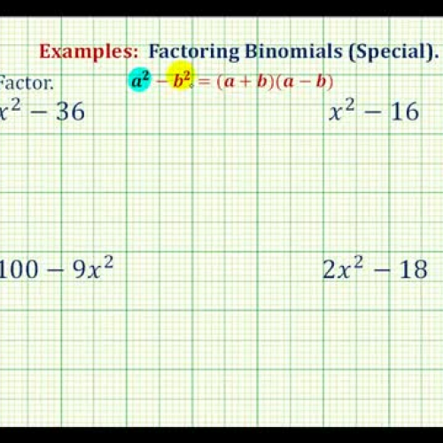 Factor Diff Squares Ex