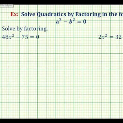 Factor Solve Diff Squares Ex2