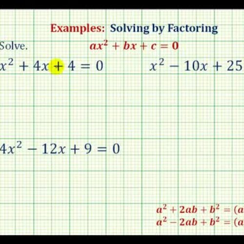 Factor Solve Square Trinomials Ex