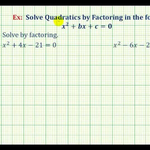 Factor Solve Tri Aequals1 Ex1