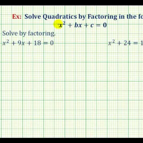 Factor Solve Tri Aequals1 Ex2