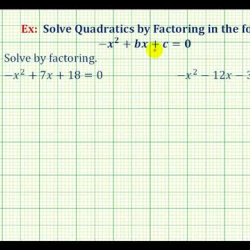 Factor Solve Tri Aequals Neg1 Ex1