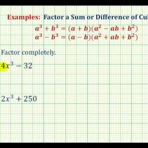 Factor Sum Diff Cubes G C F Ex2