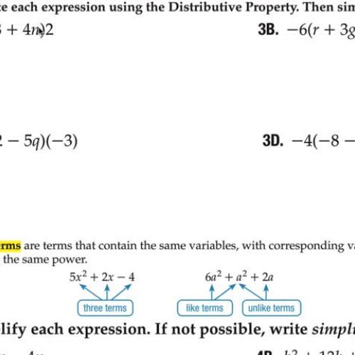 1-4 Distributive Property Part 2