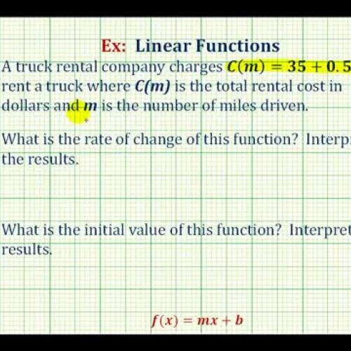 Function Rateof Change Initial Value Ex