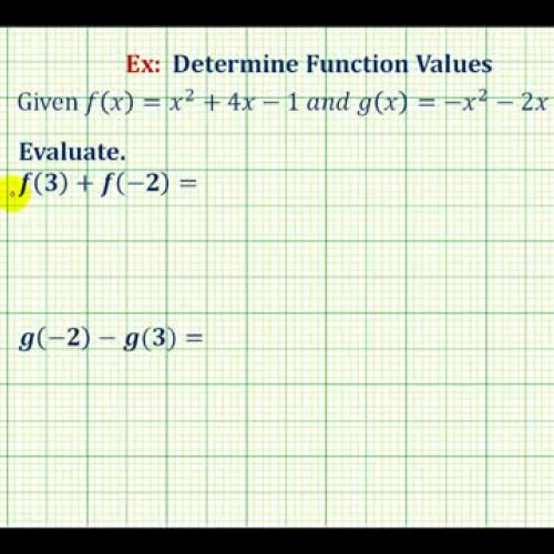 Function Values Sum Diff Ex