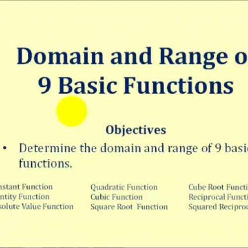 Functions Basic Domain Range