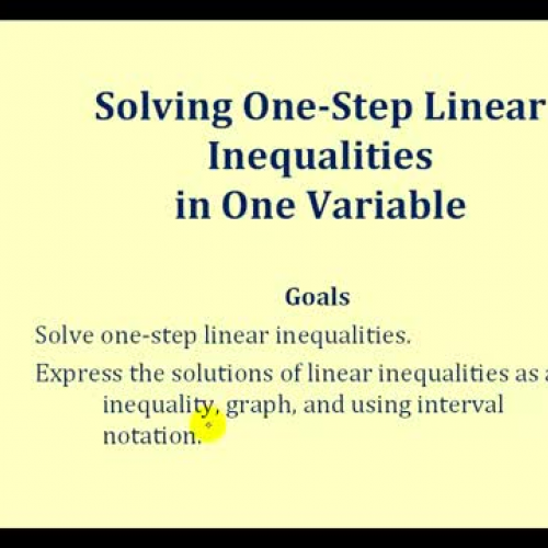 Inequality Linear One Var Lesson