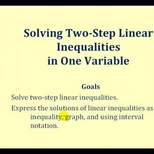 Inequality Linear One Var Two Steps Lesson