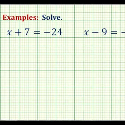 Integer Equation Add Sub Var Left Ex