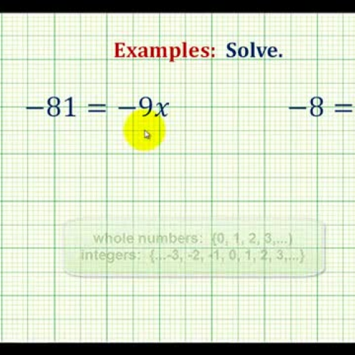 Integer Equation Mult Div Var Rt Ex