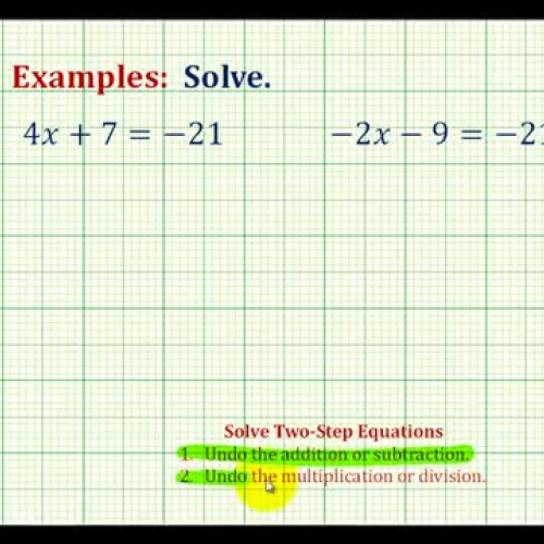 Integer Equation Two Step Ex1