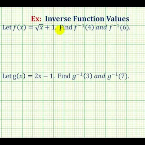 Inverse Function Values Ex1