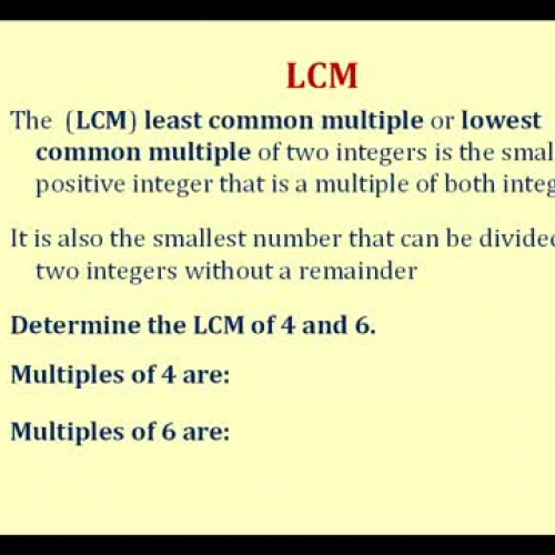 Least Common Multiple2 Lesson