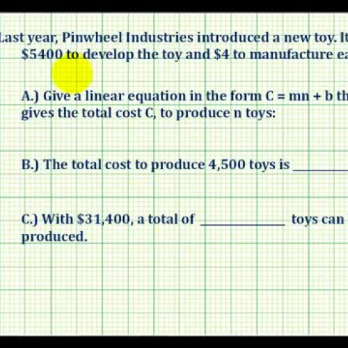 Linear App Cost Eq Ex