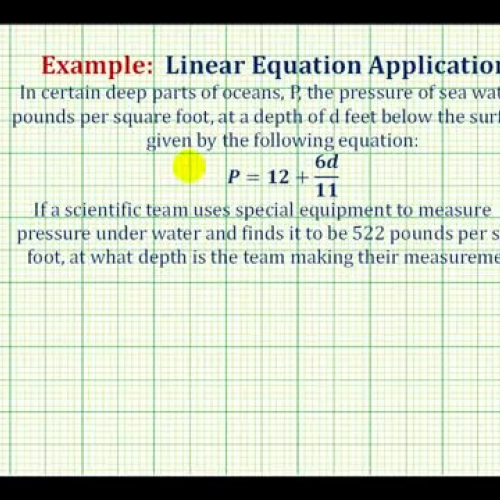 Linear Eq App Sea Depth