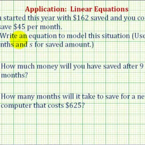 Linear Equation App Saved Money Ex(3_5)