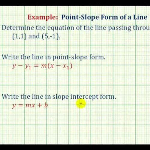 Linear Equation Point Slope Form Ex2