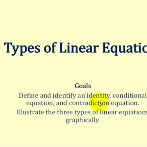 Linear Equation Types