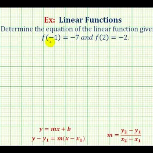 Linear Function Given Function Values Ex