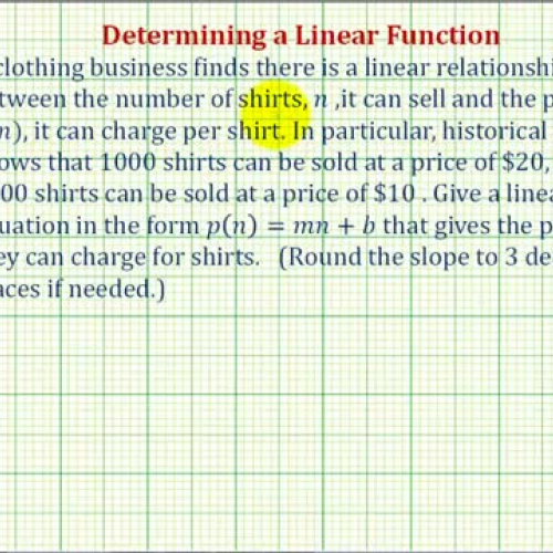 Linear Function Model Equation Price Ex