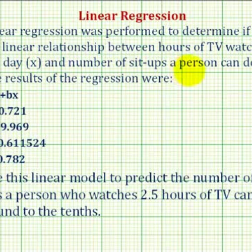 Linear Regression Given Equation Ex