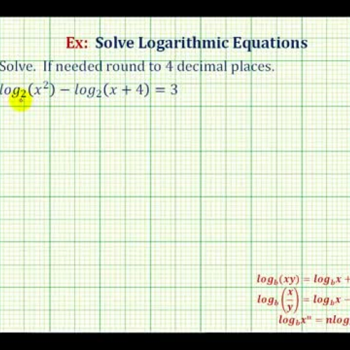 Log Equation Difference Quad Formula Ex