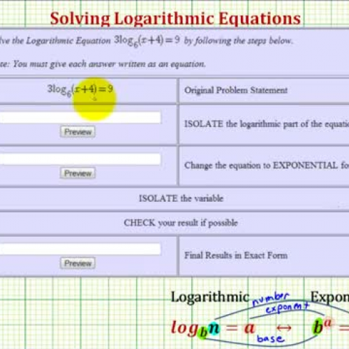 Log Equations One Step Divide Log Quantity Ex