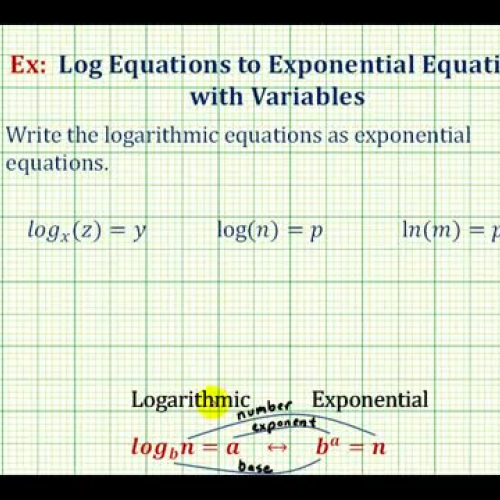 Log To Exp Equations Variables Ex