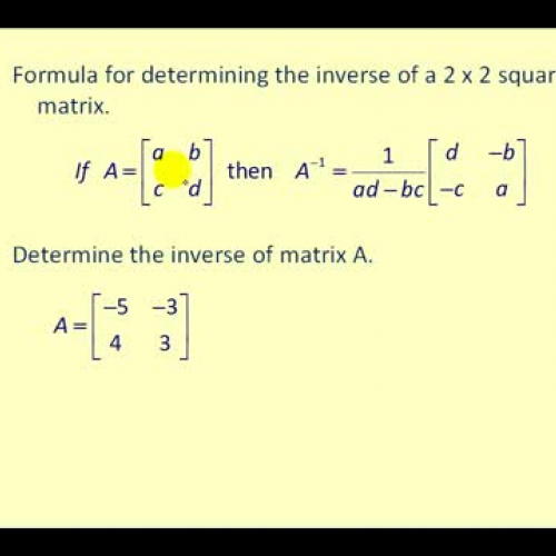 Matrix Inverse2_2 Formula