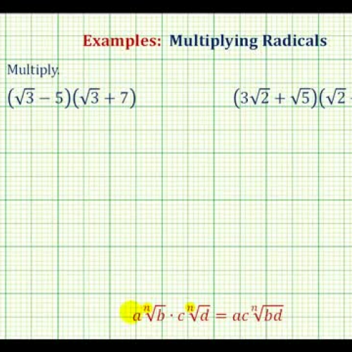 Multiply Radicals Binomials Ex