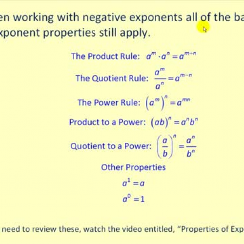 Neg Exponents